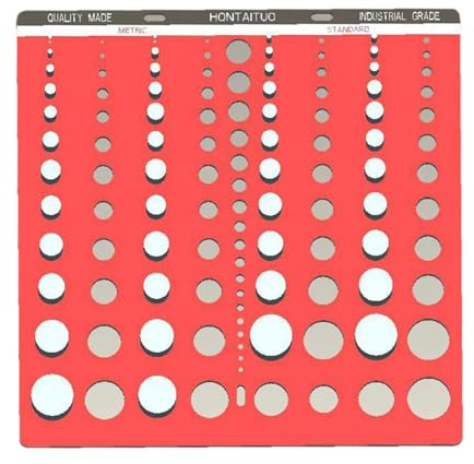 Jauge de filetage carrée à 46 trous en alliage d'aluminium avec trous à code couleur pour vis, écrous, boulons, vérificateurs pour vis