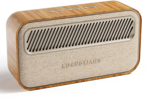 KUANGXIANG Retro Enceinte Bluetooth 5.3, 45W Enceinte Bluetooth Puissante | TWS Stéréo Haut Parleur sans Fil, Assistant Vocal, AUX/Carte TF, Cadeau Homme Femme, Speaker pour Fêtes Maison Voyage