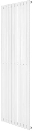 Oval Single Column Radiator 1800 x 600mm Modern Designer Single Panel Central Heating Heater Gloss White Carbon Steel Vertical Kitchen Living Room FREE Cleaning Brush Fixing Kit & Brackets