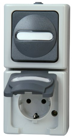 Kopp 130856009 Blue Electric Kombination Schalter und Steckdose