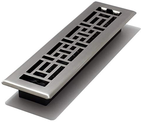 Decor Grates AJH212-NKL Oriental Floor Register, Brushed Nickel Finish, 2 x 12-Inch