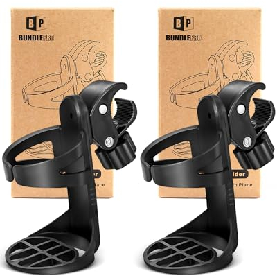 Getränkehalter für Kinderwagen, universeller Getränkehalter, verstellbar, für Fahrräder, Rollatoren und Rollstühle, 2 Stück