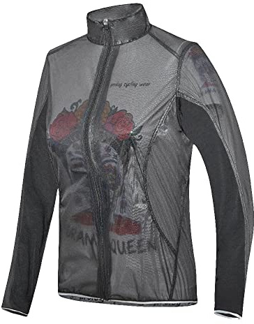 PROLOG Damen Fahrrad Regenjacke Extrem Dünn, Wasserdicht, Atmungsaktiv - Transparent Schwarz Größe M