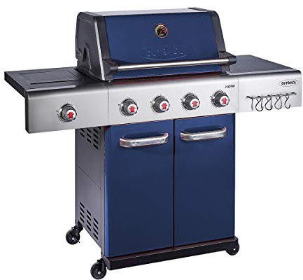 outback Jupiter 4 Burner Hybrid - Blue with Chopping Board Gas BBQ - OUT370766