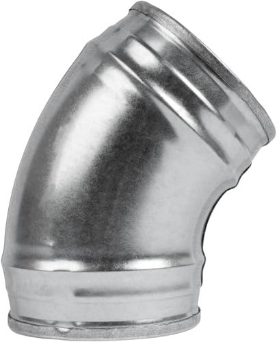 Repa Market 10,2 cm (4 Zoll) 45 ° Kanalstecker – runder Metalleinlass-Auslass-Winkelbogen – verzinkter Stahl-Trocknerentlüftungsrohradapter für HVAC-Lüftung zu Hause oder in der Industrie