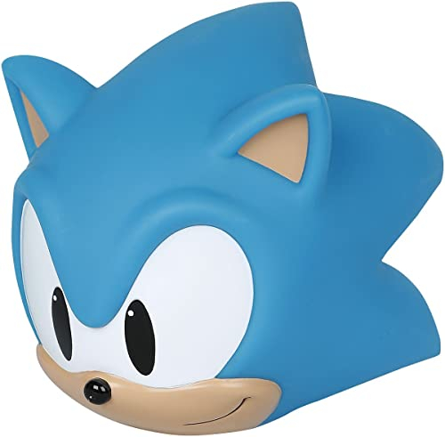 Fizz Creations Sonic The Hedgehog 3D Mood Light Night Light – Officially Licensed Sonic Head Shaped Soft-Glow Lamp, Battery Powered Ambient Light for Kids & Gamer Rooms.