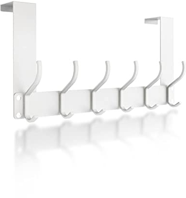 Victoper Over Door Hook Hanger 12 Hooks, Assembly-Free Matte Texture Over Door Hanger for Clothes Coat Towel Bag Robe Bathroom Door Hooks