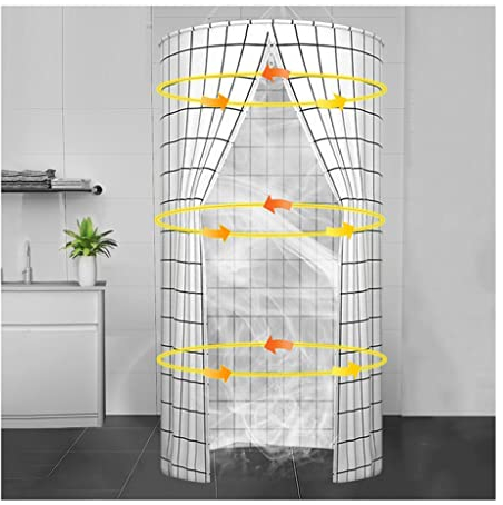 Duschvorhang Rund Runder Polyester-hängender Wärmedämmungs-Doppelreißverschluss, Tragbarer Eckduschvorhang Der Kalten Isolierung, Hängendes Privatsphäre-Zelt
