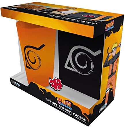 ABYSTYLE NARUTO SHIPPUDEN Gift Set XXL glass + Pin + Notebook Konoha
