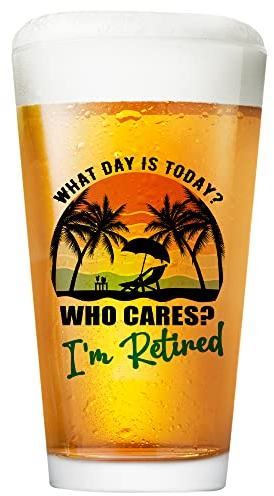 Fatbaby Funny Retirement Gifts for Men Women, I'm Retired Beer Glass,Happy Retirement Pint Glass Present for Boss Coworker Friends 2025,Retirement Party Decorations 16OZ
