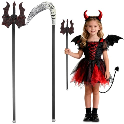 Healvian Lot de 2 fourchettes en plastique pour costume de diable d'Halloween