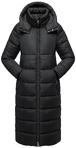 NUTEXROL Womens Winter Maxi Long Parka Coats Puffer Down Quilted Jacket with Hood