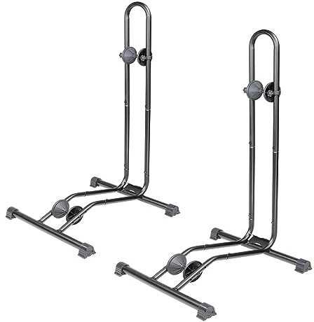 BikeHand Bike Floor Stand Parking Rack Stand - for 24-29 Mountain MTB & Road Bikes Bicycles Indoor Outdoor Garage Storage - Classic New Version for 2 Bikes