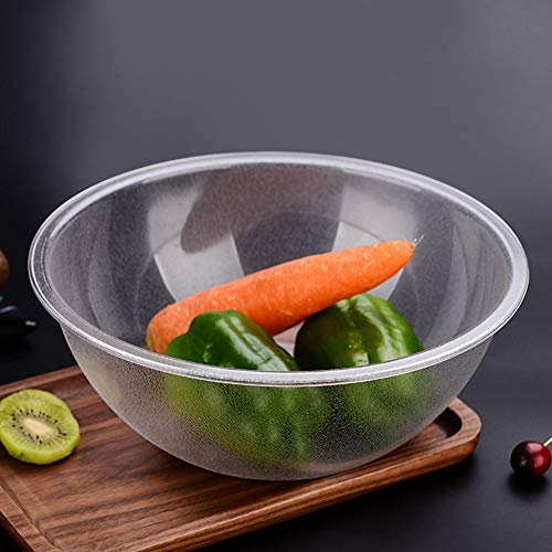 Cuencos grandes de plástico para servir, cuencos para servir de acrílico transparente, redondos, grandes y reutilizables, para ensalada, fruta, Buffet, recipientes para servir, platos, vajilla