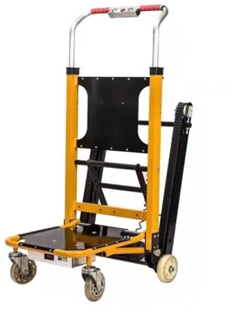 Elektrische Treppensteiger-Sackkarren mit Gummiketten, Faltbarer Treppensteiger-Transportwagen, der schwere Gegenstände mühelos Treppen hinauf und hinunter bewegt (Color : 48V36AH)