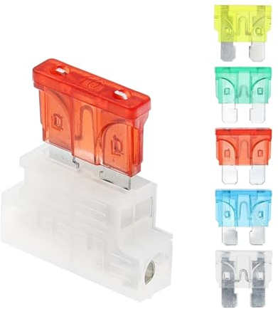 5PCS Auto Standard Mittleren Sicherungshalter + Auto Boot Lkw Sicherung 1A 2A 3A 4A 5A 7,5 A 10A 15A 20A 25A 30A 35A 40A(Size:5sets 5A)
