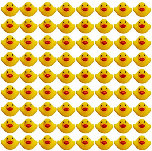 The Twiddlers - 150 Mini Squeaky Rubber Ducks, Small Bath Water Play Toys for Kids Paddling Pool, Games, Party Bags - 3cm x 4cm