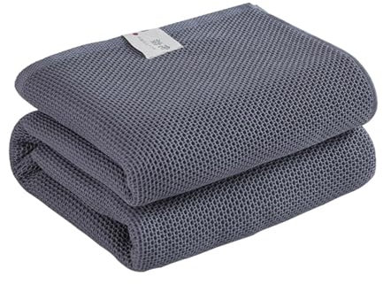 DEZYPZAM aumwolle Decke | Tagesdecke | Kuscheldecke | Leichte Wohndecken | Waffelpique Tagesdecke | Baumwolldecke als Überwurf, Couch-Decke (Grau,200 x 230cm)