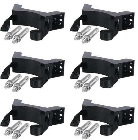 LrqzHsyl 6PCS Propane Tank Holder Propane Tank Mount Gas Cylinder Holder with Screws and 59 Inch Safety Chain Suitable, Suitable for All Kinds of Gas Cylinder Installation（Black）