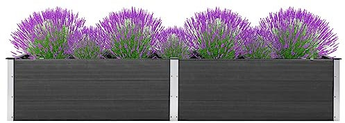 FUDUGEHMIOFWFJJ hochbeet Kunststoff,hochteich,pflanzkasten,Garten-Hochbeet 200x100x54 cm WPC GrauGeeignet für Garten, Terrasse, Schlafzimmer, Wohnzimmer