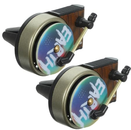 Mobestech 2 Sets Car Record Player Aromatherapy Cute Car Air Freshener Vent Clip for Music Lovers