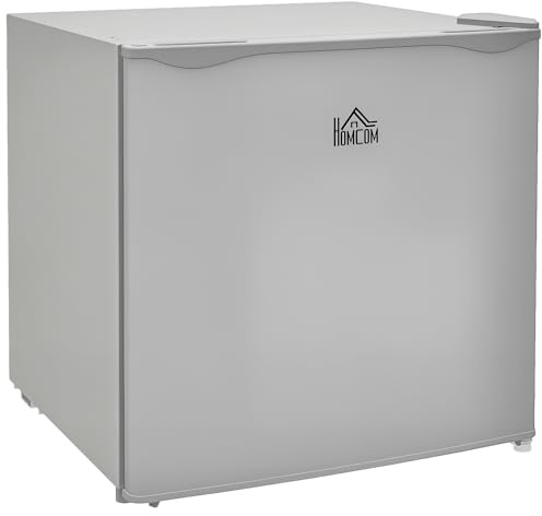 HOMCOM Tabletop Mini Freezer with 35 Litre Capacity, Small Freezer with Reversible Door, Adjustable Temperature and Removable Wire Shelf for Bedrooms, Home Office, Grey
