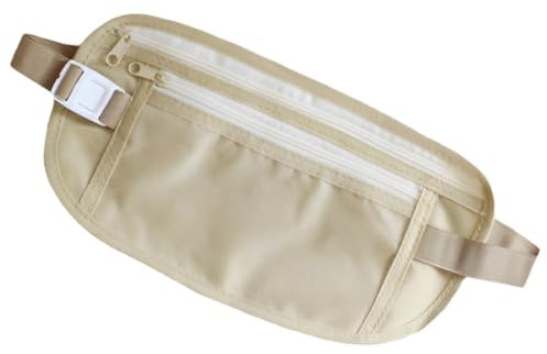 SGERUFZ 2 Pezzi Portafoglio Nascosto, Tasca Cintura Sicurezza Anti-furto, Tasca Sportiva, Fianchi Regolabile, Borsa Viaggio Impermeabile