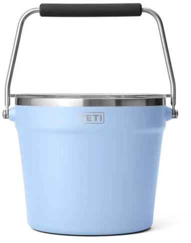 YETI Rambler Seau à glace isotherme à double paroi avec couvercle, grand bleu ciel
