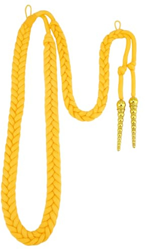 MAYJOYDIY Cordoncino dorato da spalla, stile militare, con 2 punte, per uniformi, cosplay, costumi, fai da te, decorazione di vestiti