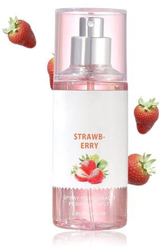 Parfum Fragrance Spray - 236 Ml Brume Corporelle Parfumée,Brume Parfumées Corps Et Cheveux,Brumes Cheveux Parfumées,Splash corporel pour les femmes,Aux Vanille,jasmin (Strawberry)