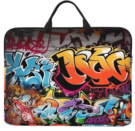 Graffiti Hip Hop - Funda para portátil de 14 pulgadas, impermeable, ligera, con asa, bolsa de viaje para laptop, maletín de mensajero para mujeres y hombres