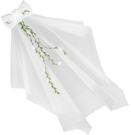 BESPORTBLE Weißer Hochzeitsschleier Für Braut Leicht Und Praktisch Für Hochzeit Verlobung Oder Party Einfach Anzuziehen