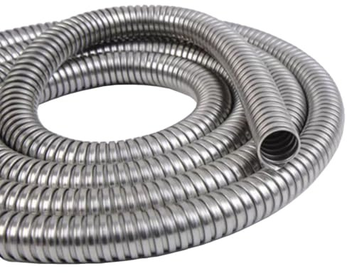 RAMBEX 1M 4/6/8/10/13mm 304 Acciaio Inossidabile Tubo Corrugato Filo Linea Cavo Condotto Proteggere Tubo Flessibile Filettato Ferramenta for La Casa, 1 Pz(10mm)
