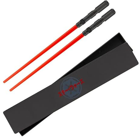Paladone Star Wars Sith Red Lightsaber Chopsticks Pair with Storage Box, Officially Licensed Reusable Kitchen Accessories, Gifts for Sci-Fi & Darth Vader Fans