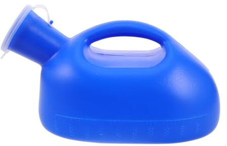 Portable Male Urinal Bottle 2000ml Blue Plastic Leakproof | Travel-friendly Design, Spillproof Lid, Convenient Handling for Home Use and Bedridden Patients