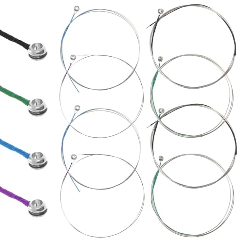 XLIUAX Set completo di 8 corde per viola, corde per violino Dominant 4/4, corde per violoncello con nucleo in acciaio al carbonio, per strumenti universali, estremità a sfera placcata in C, con ferita