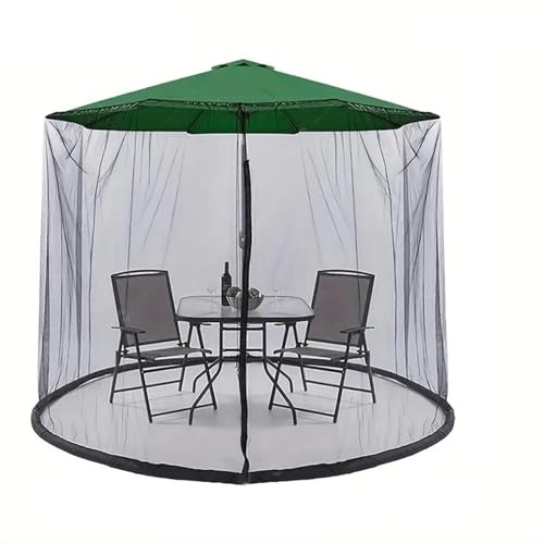 NJIEzhao Zanzariera for ombrellone da Giardino con Doppia Porta con Cerniera, Coulisse Superiore Regolabile, zanzariera for ombrellone Senza Asta Zanzariera Gazebo(Black)