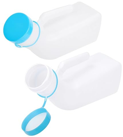 pobuu 2 Pack Portable Urine Bottle for Men, Glow in The Dark 1000ml Thick Leak-Proof Urinal Bottle with Secure Screw Cap, Travel Urinal for Car, Camping & Trip