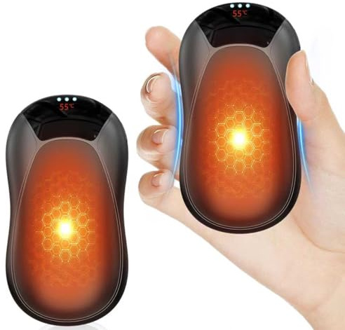 DDKJ Hand Warmers Rechargeable 2 Pack,【16-36 Hrs】Magnetic Electric Reusable Hand Warmer, Mini USB Pocket Heater,Cute Ai Instant Heated Gadgets Christmas Stocking Gifts for Women Men Gloves Golf Hiking