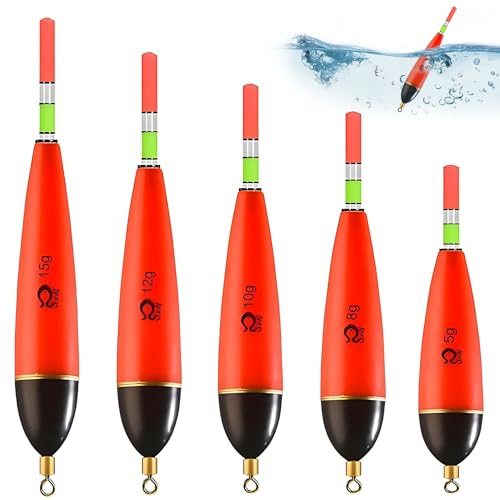 liuchanghe 5 PCS Set di Galleggianti da Pesca Luminosi, Galleggianti per La Pesca Notturna, Ideali per Pescas Diurna e Notturna