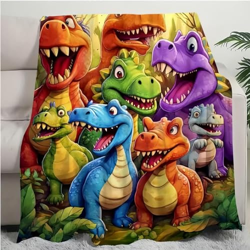 keloppasit Mantas de Dinosaurio para Niños, 200x150cm, Manta de Cama con Estampado de Dinosaurio, Cálida Manta de Felpa para Niños, para Sofá, Sillón, Salón, Dormitorio, Residencia Universitaria