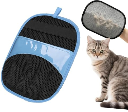 AddLuck Pet Hair Removal Glove,Electrostatic Magic Brush Gloves for Dogs and Cats, Reusable Grooming Pet Hair Remover for Furniture, Clothing, Carpet & Car Seat (Blue)