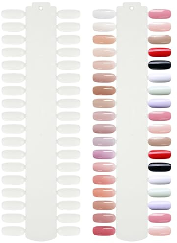 Generic Nail Color Chart Board with 72 Nail Gel Polish Tips for Professional Manicure and Studio Use 2Pcs