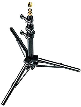 Manfrotto 156BLB Stativo Serie Babylight, Massima Capacità di Carico 1.5 kg, Massima Altezza 123 cm per Luci, 4 Sezioni, in Alluminio, Nero