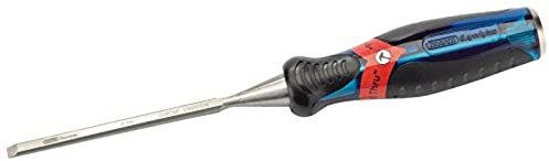 Draper 24402 Expert Bevel Edge Wood Chisel, Soft Grip with 'Pound Thru' End Cap, 6mm, 34.2cm x 5.2cm x 3.1cm, Blue