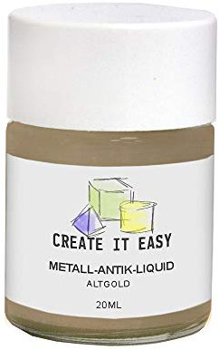 CREATE IT EASY NEU Metall-Antik-Liquid/Edelmetalltinktur, 20 ml, Altgold