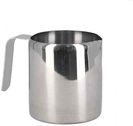 Jarra de leche de acero inoxidable 500 ml, lechera, taza espuma de leche para café, recipiente para calentar 9 x 12 x 8 cm, cocina, apta para lavavajillas, modelo aleatorio