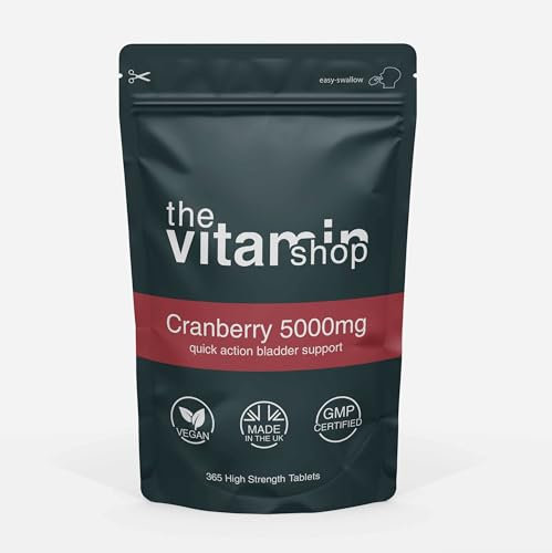 Cranberry 5000mg High Strength Tablets Urinary Tract Health & Bladder Support | 365 Tablets | Grip Sealed Pouch | Same Day Fast Secure Dispatch | Grip Sealed Pouch | Same Day Fast Secure Dispatch