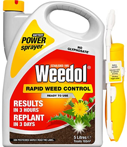 Weedol Rapid Weedkiller with Power Sprayer, Ready To Use, 5L