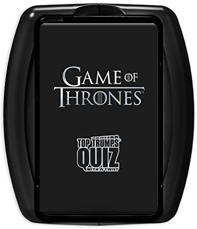 Top Trumps Game of Thrones Quiz Trivia Game, 100 catégories pour tester vos connaissances et votre mémoire avec Tyrion Lannister, Cersei Lannister, Arya Stark, Daenerys Targaryen, jeu à 2+ joueurs pou